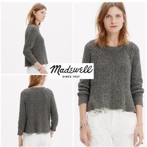 Madewell Marled Swing Crop Ribbed Sweater
